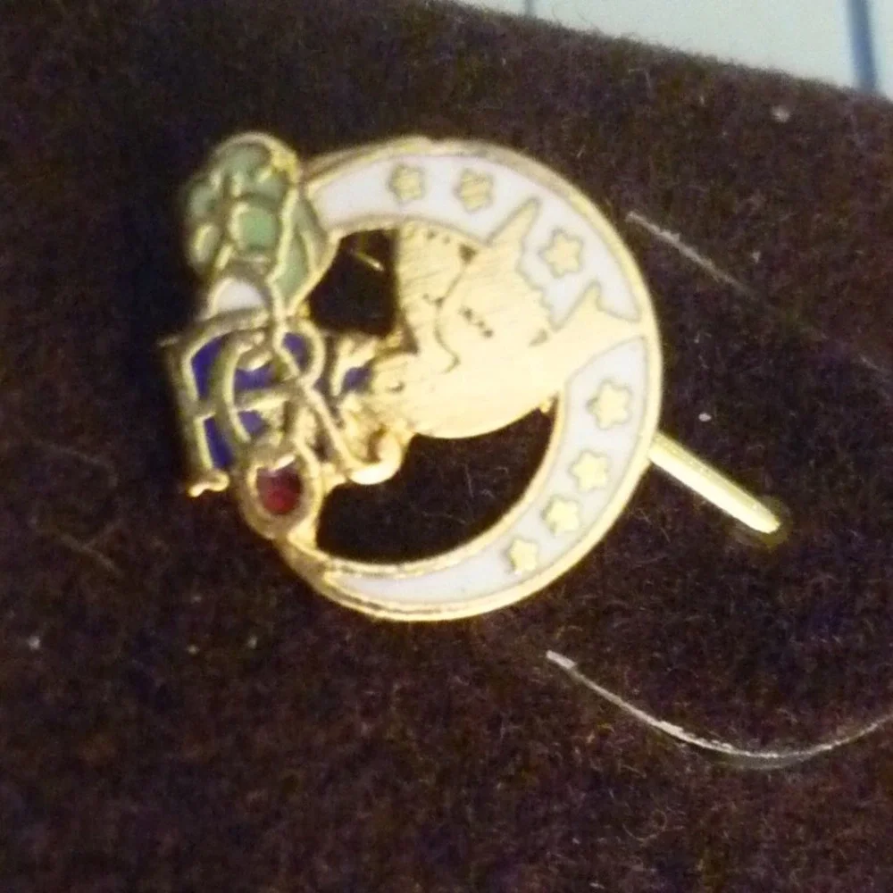 Vintage Kappa Sigma Fraternity Stick Pin Star & Crescent Enamel Greek Letter ΚΣ‎